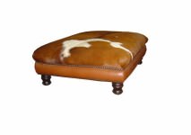 Nguni And Cowhide Combination Leather Ottoman